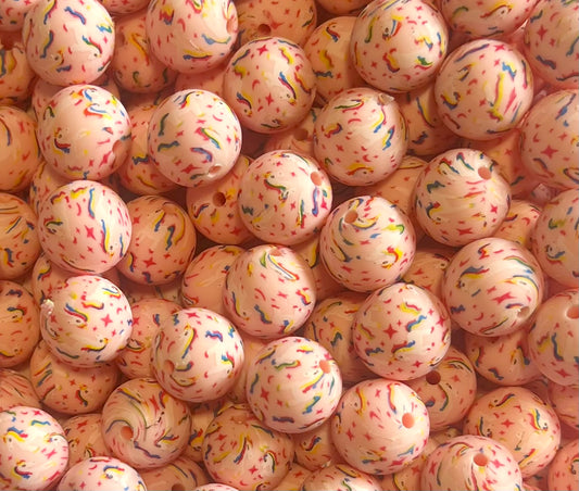 Pink Unicorns 15mm Printed Bead