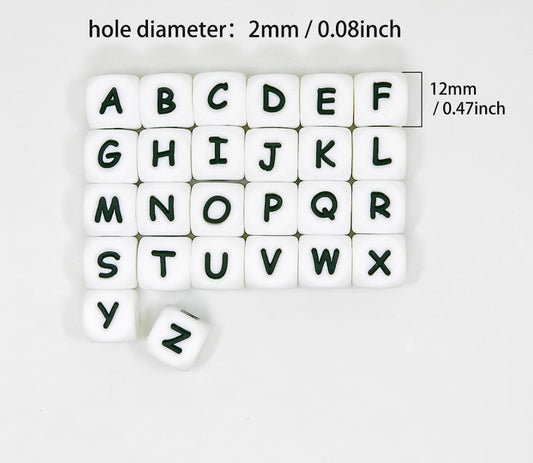 12mm White Alphabet Letters