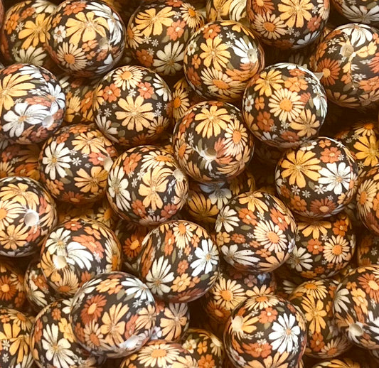 Fall Garden Print 15mm Bead - After the Storms Exclusive