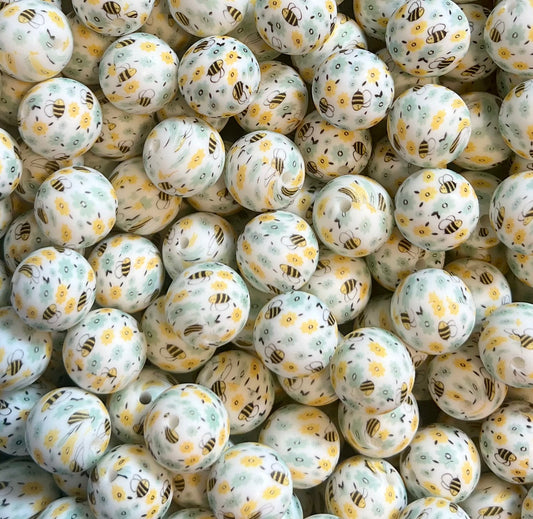 Bumble Bee Garden - 15mm Beads