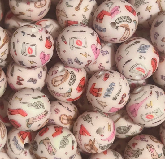 Tay Tay 15mm Printed Beads - Daisyland Exclusive