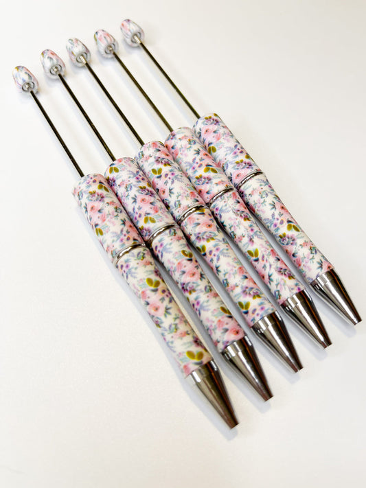 OG Floral Printed Plastic Beadable Pen