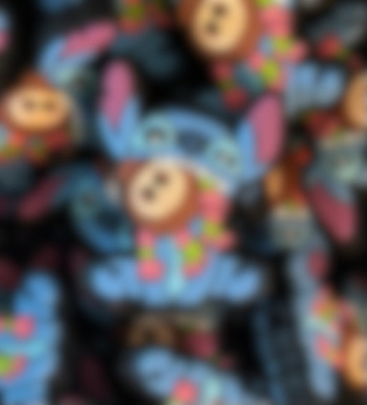 Blue Alien Biting Coconut Focal