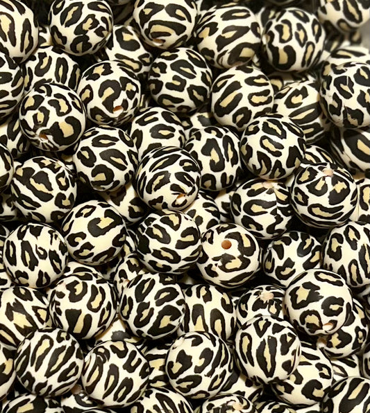 Leopard Printed 15mm Beads