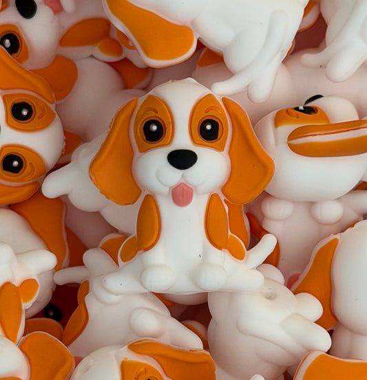 White/Brown Dog - 3D Focal (NOT SAFE FOR TEETHING)