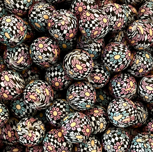 Daisy Checkers 15mm Beads