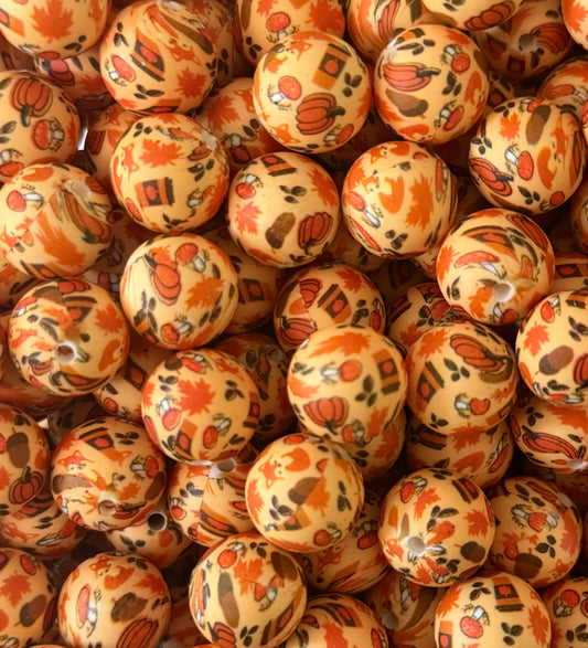 Fall Fox 15mm Printed Bead