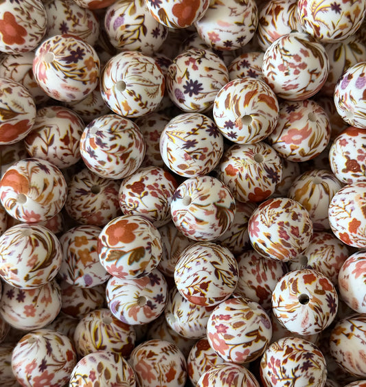Cottage Garden 15mm Printed Bead