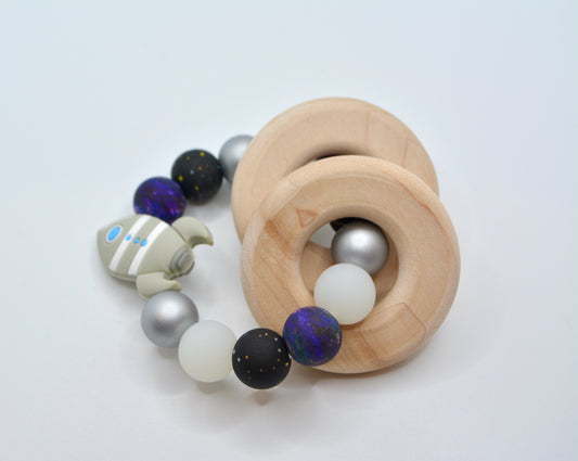 Space Rattle Teething Ring