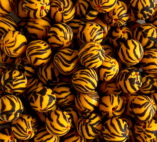 Tiger Printed 15mm Bead - Hugs & Things