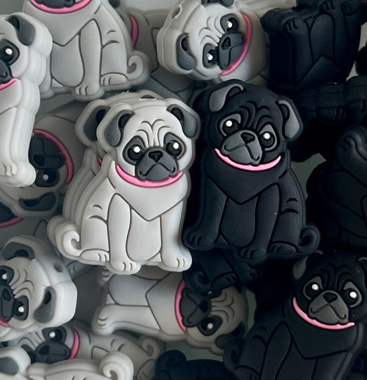 Pug Focal (Grey and Black)