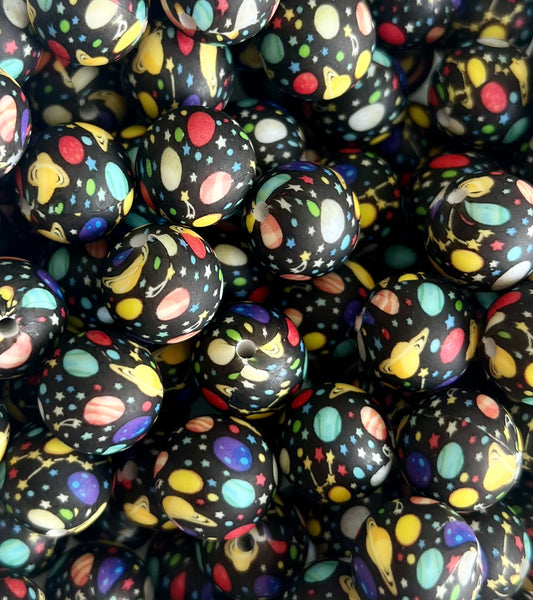 Space Beads 15mm Printed Bead